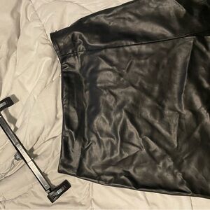 Black Faux Leather Skirt